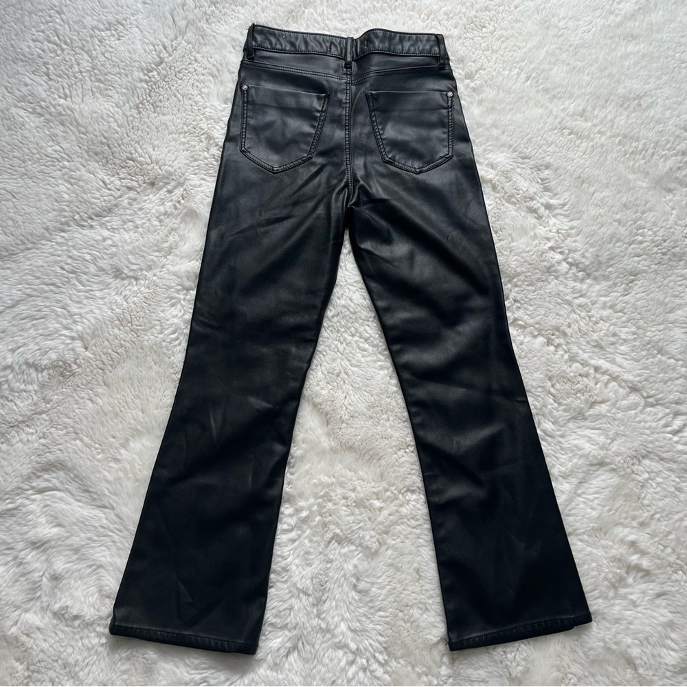 Zara Kick Flare Faux Leather Pants Size 00 - Picture 2 of 8